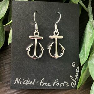 Handmade anchor earrings